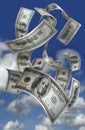 Falling Money $100 Bills Royalty Free Stock Photo