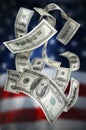 Falling Money $100 Bills Royalty Free Stock Photo