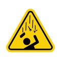 Falling objects danger sign. Falling objects warning sign. Caution, falling objects from a height on construction sites cause