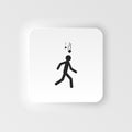 Falling objects warning sign, symbol, vector, illustration. Falling objects, Falling objects Vector neumorphic icon Royalty Free Stock Photo