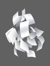 Falling paper sheets. Set of flying curved leaves of paper. Vector loose soar of notes with curled edges. Fly scattered Royalty Free Stock Photo