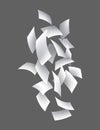 Falling paper sheets. Set of flying curved leaves of paper. Vector loose soar of notes with curled edges. Fly scattered Royalty Free Stock Photo