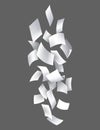 Falling paper sheets. Set of flying curved leaves of paper. Vector loose soar of notes with curled edges. Fly scattered Royalty Free Stock Photo