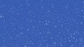 Falling particles snowflakes animation on blue background. 3d rendering