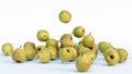 falling pear against white background. High quality, Fresh fruits, Close up view. Natural health or healthy food