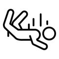 Falling person icon, outline style