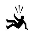 Falling person silhouette icon Royalty Free Stock Photo