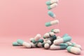 falling pills Royalty Free Stock Photo