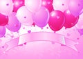 Falling Pink Valentine Balloons