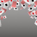 Falling playing cards isolate. Vector template for casino and gambling concept Royalty Free Stock Photo