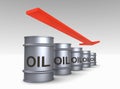Falling price of oil concept Royalty Free Stock Photo