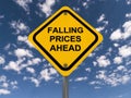 Falling prices ahead sign Royalty Free Stock Photo