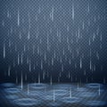 Falling Rain Realistic Background Royalty Free Stock Photo