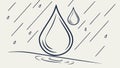 Falling Rain Drops Weather Vector, vector design Generative AI Royalty Free Stock Photo