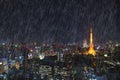 Falling rain in Tokyo, Thailand