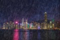 Falling rain in victoria harbour, Hong Kong Royalty Free Stock Photo