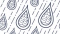 Falling Raindrops Seamless Pattern Vector Art, vector design Generative AI Royalty Free Stock Photo