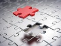 Falling Red puzzle piece Royalty Free Stock Photo