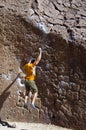 Falling rock climber