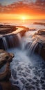 Hypnotic Waterfall: A Dreamy Australian Landscape With Golden Light