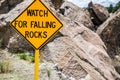 Falling Rocks Danger Warning Road Sign