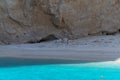 Falling Rocks at the famous Navagio beach in Zante-Zakynthos, Greece