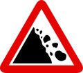 Falling rocks sign