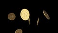 Falling Russian Rubel coin 3D Animation With Alpha Channel