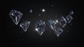 Falling Shining Diamond dark background creative Generative AI