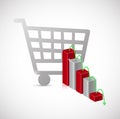 falling shopping sales. business graph Royalty Free Stock Photo