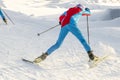 Ski race. Falling skier. Royalty Free Stock Photo