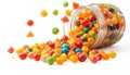 Falling small, colored candies isolated on transparent background. Royalty Free Stock Photo