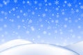 Falling snow background. Realistic snowdrift. Vector illustration with snowflakes. Winter snowy landscape. Eps 10. Royalty Free Stock Photo