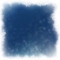 Falling snow on a blue background. Abstract white snowflake and sparkles background. EPS 10 Royalty Free Stock Photo