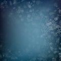 Falling snow on a blue background. Abstract white snowflake and sparkles background. EPS 10 Royalty Free Stock Photo