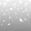Falling snow on the blue background. Christmas snowflake vector backdrop. White snow decoration isolated Royalty Free Stock Photo