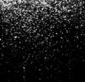 Falling Snow down On The Black Background Royalty Free Stock Photo