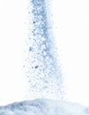 Falling Snow Powder Texture, White Blue Winter Background Royalty Free Stock Photo