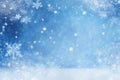 Falling snow and snowflakes. Winter christmas abstract blue background Royalty Free Stock Photo