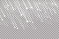 Falling snow on a transparent background. Falling water drops texture. Royalty Free Stock Photo