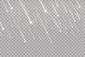 Falling snow on a transparent background. Falling water drops texture. Royalty Free Stock Photo