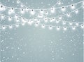 Falling snow on a transparent sparkle background. Abstract snowflake background. Vector illustration Royalty Free Stock Photo