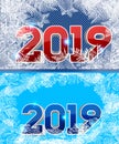 Falling snow, white snowflakes, transparent background. 2019 Winter Holiday landscape for Merry Christmas and Happy New Year Royalty Free Stock Photo