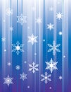 Falling snowflakes on a blue background