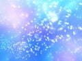 Falling snowflakes on a pink and blue background