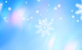 Falling snowflakes with shining effect, computer generated winter background, 3D render Royalty Free Stock Photo