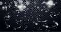 Falling snowflakes. Falling Snow Effect on Transparent Background. Lights and snowflakes. Vector Royalty Free Stock Photo