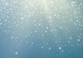 Falling Snowflakes transparent background. Winter pattern with crystallic snowflakes. Christmas and New Year background. Vector Royalty Free Stock Photo