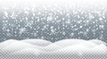 Falling snowflakes snow beautiful background Christmas New Year Event Decoration Vector template sign wallpaper Royalty Free Stock Photo