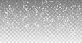 Falling snowflakes. White dots. Glitter banner for greeting card, banner, invitation. Royalty Free Stock Photo